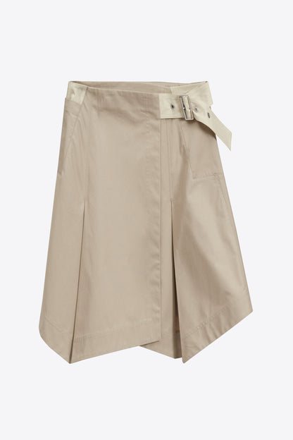 Two-Toned Handkerchief Wrap Skirt Khaki-Birch