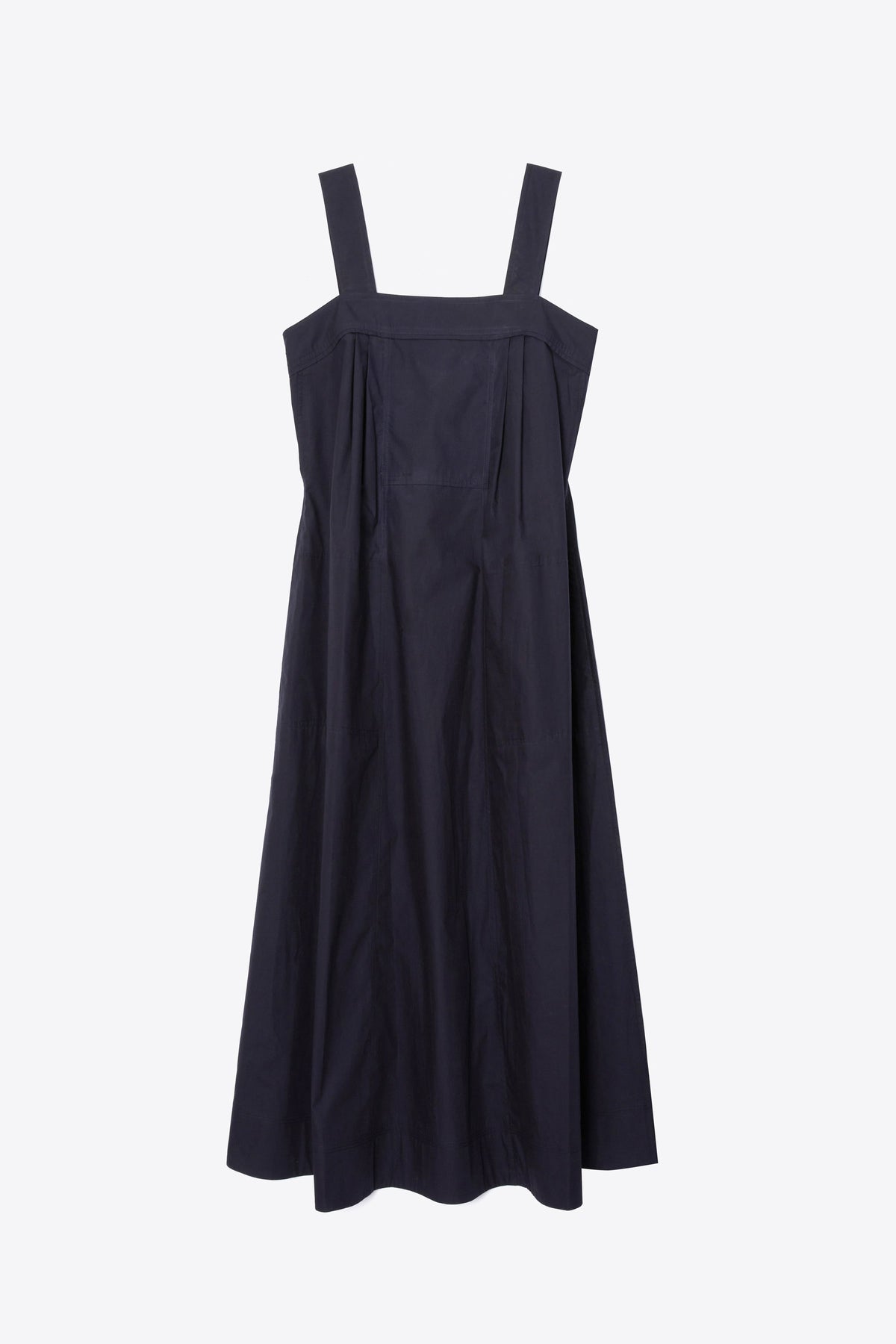Structured Cotton Poplin Midi Dress Midnight