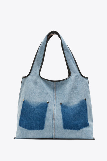 Denim Ghost Patch Market Tote Light Denim