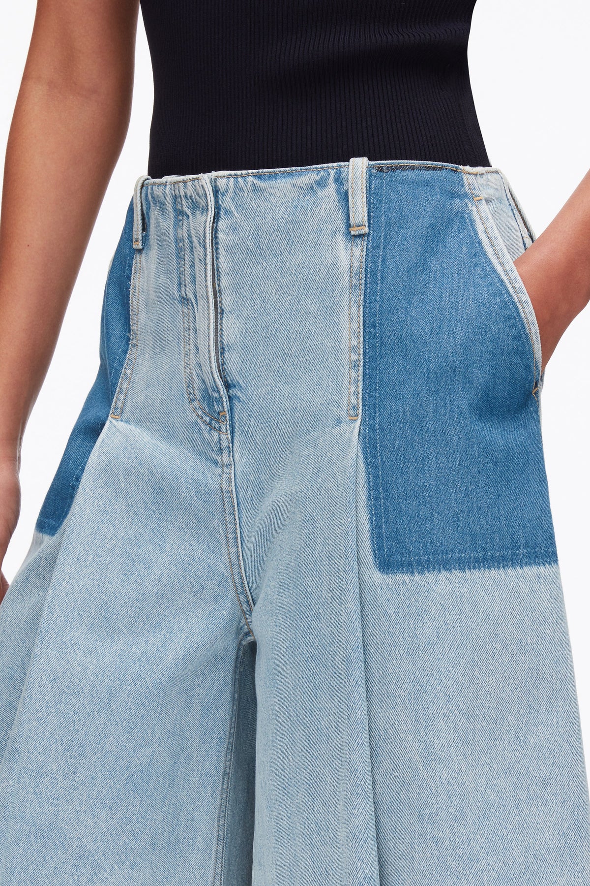 Ghost Patch Lightweight Denim Bermuda Shorts Light Blue