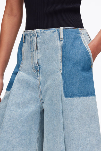 Ghost Patch Lightweight Denim Bermuda Shorts Light Blue