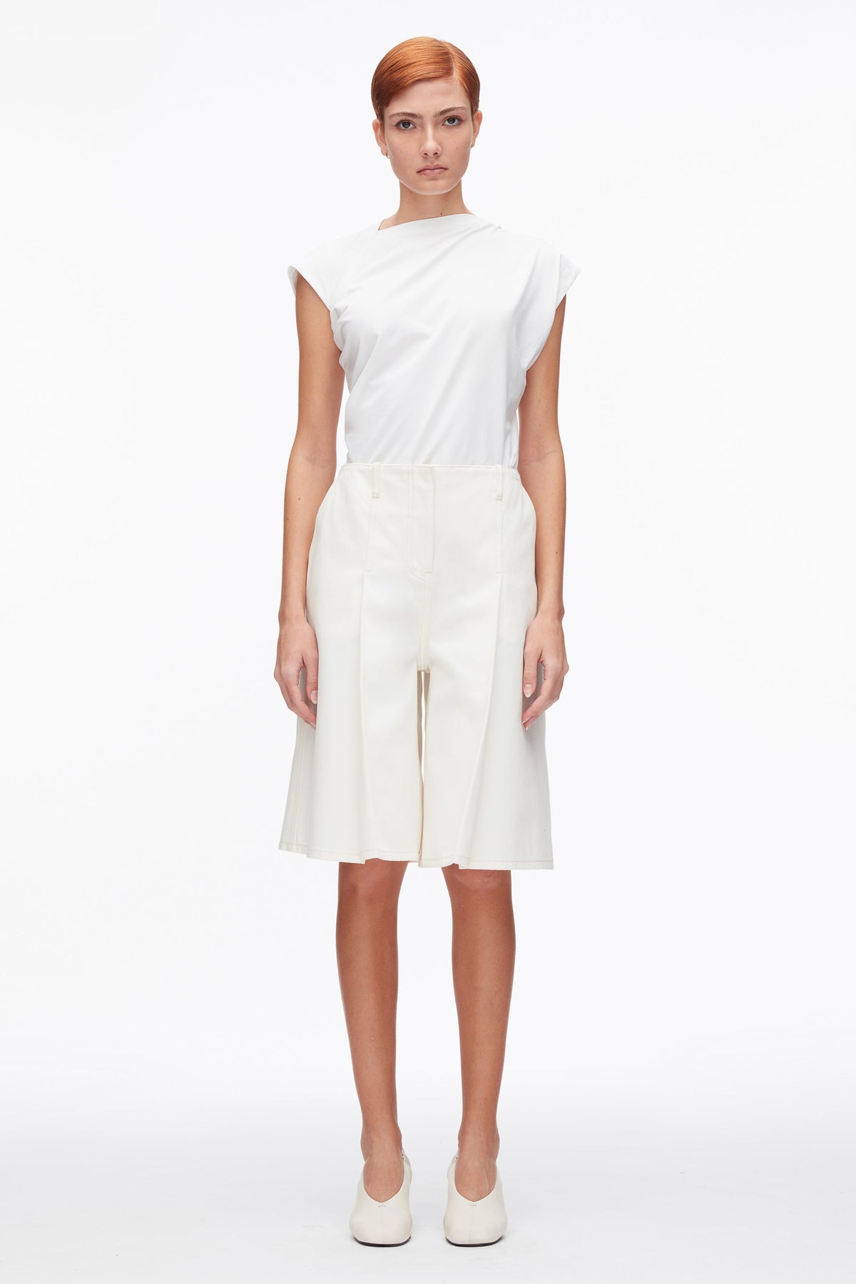 Ghost Patch Lightweight Denim Bermuda Shorts Tofu