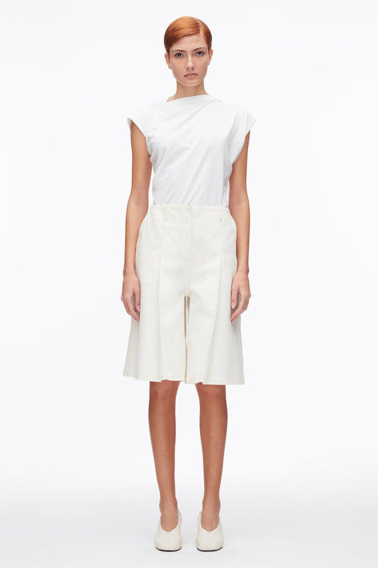 Ghost Patch Lightweight Denim Bermuda Shorts Tofu