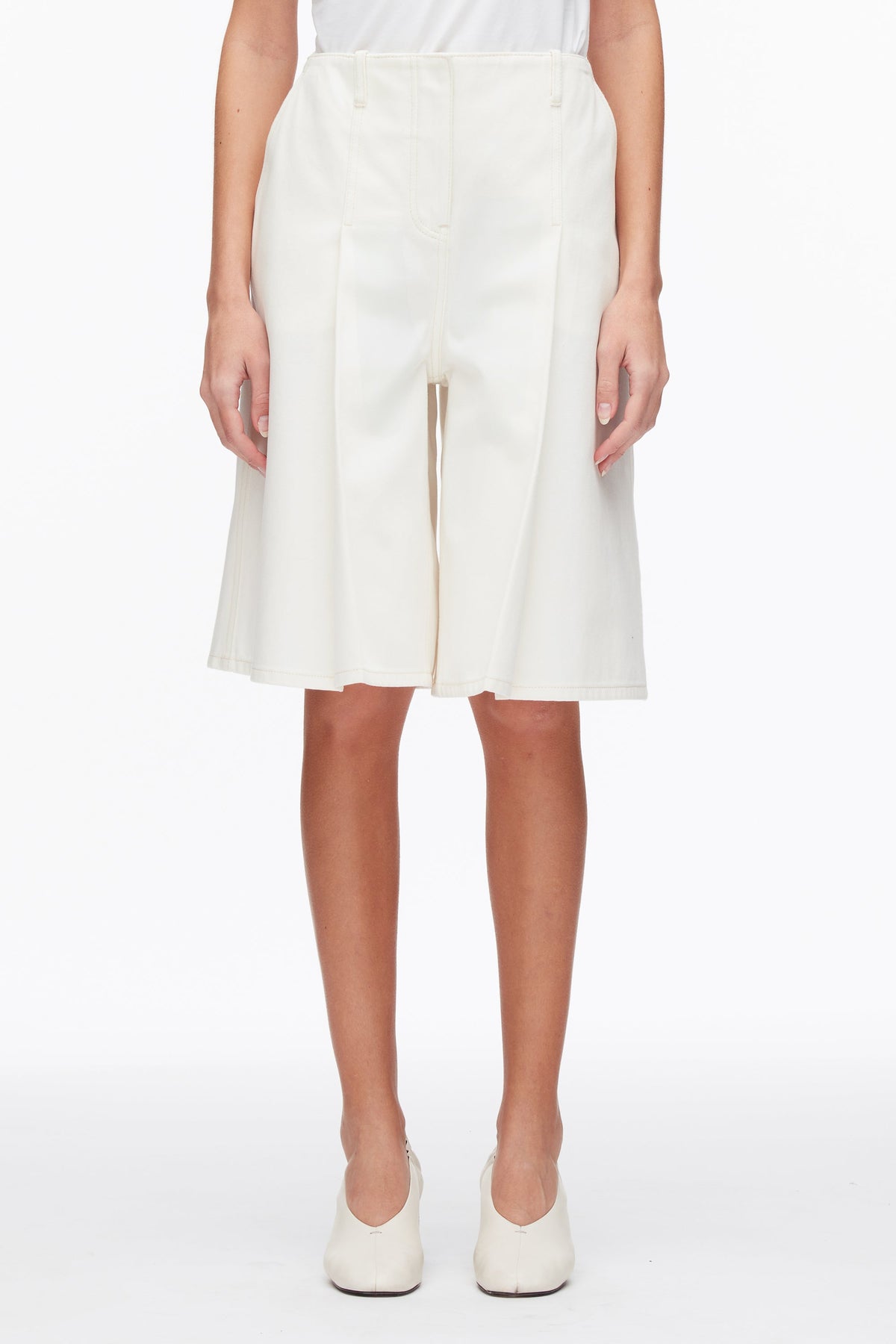 Ghost Patch Lightweight Denim Bermuda Shorts Tofu