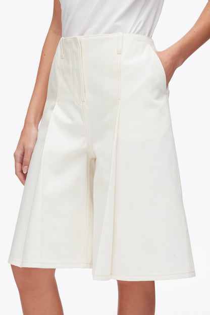 Ghost Patch Lightweight Denim Bermuda Shorts Tofu