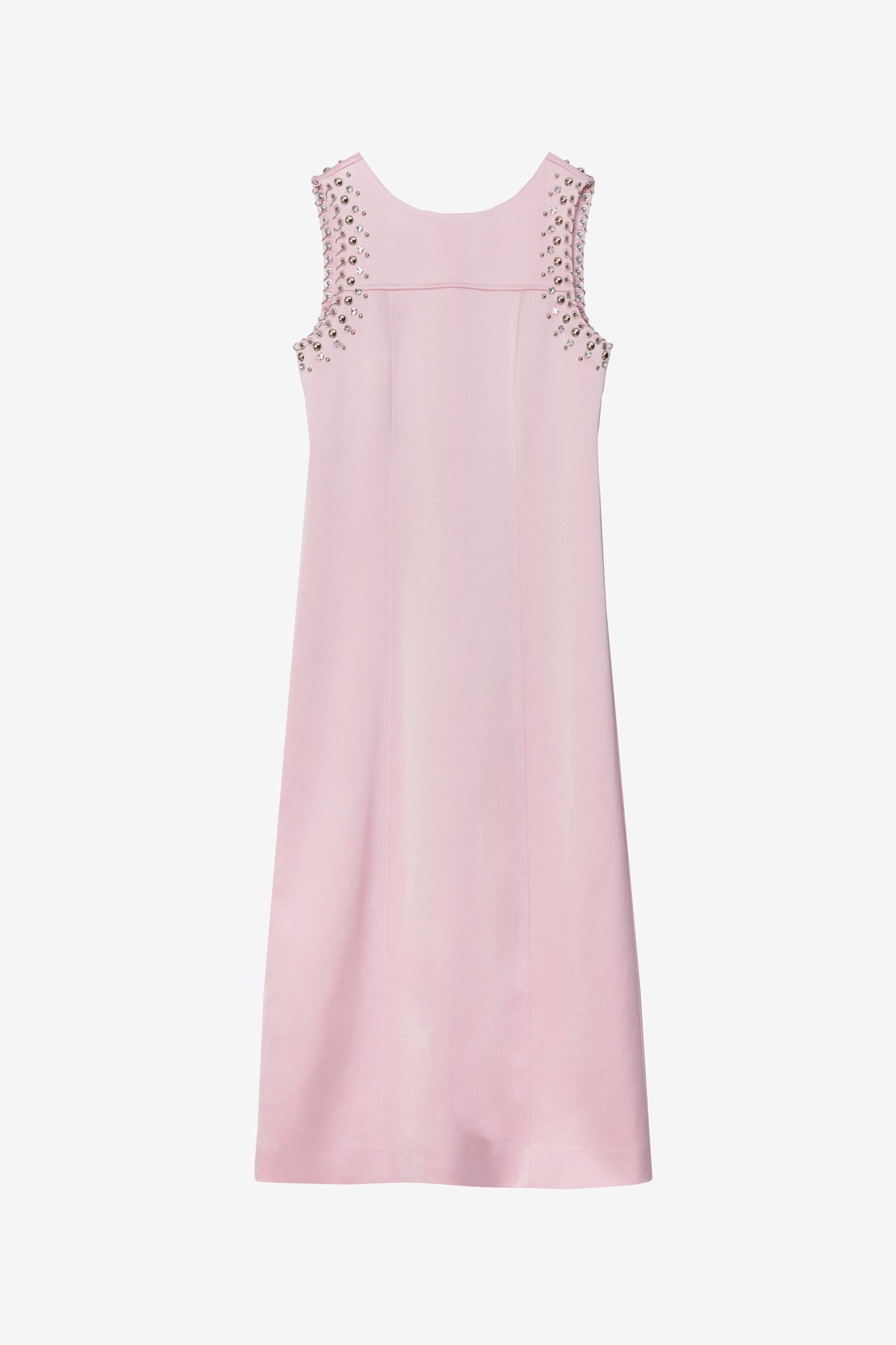 Studded Satin Sleeveless Midi Dress Lotus