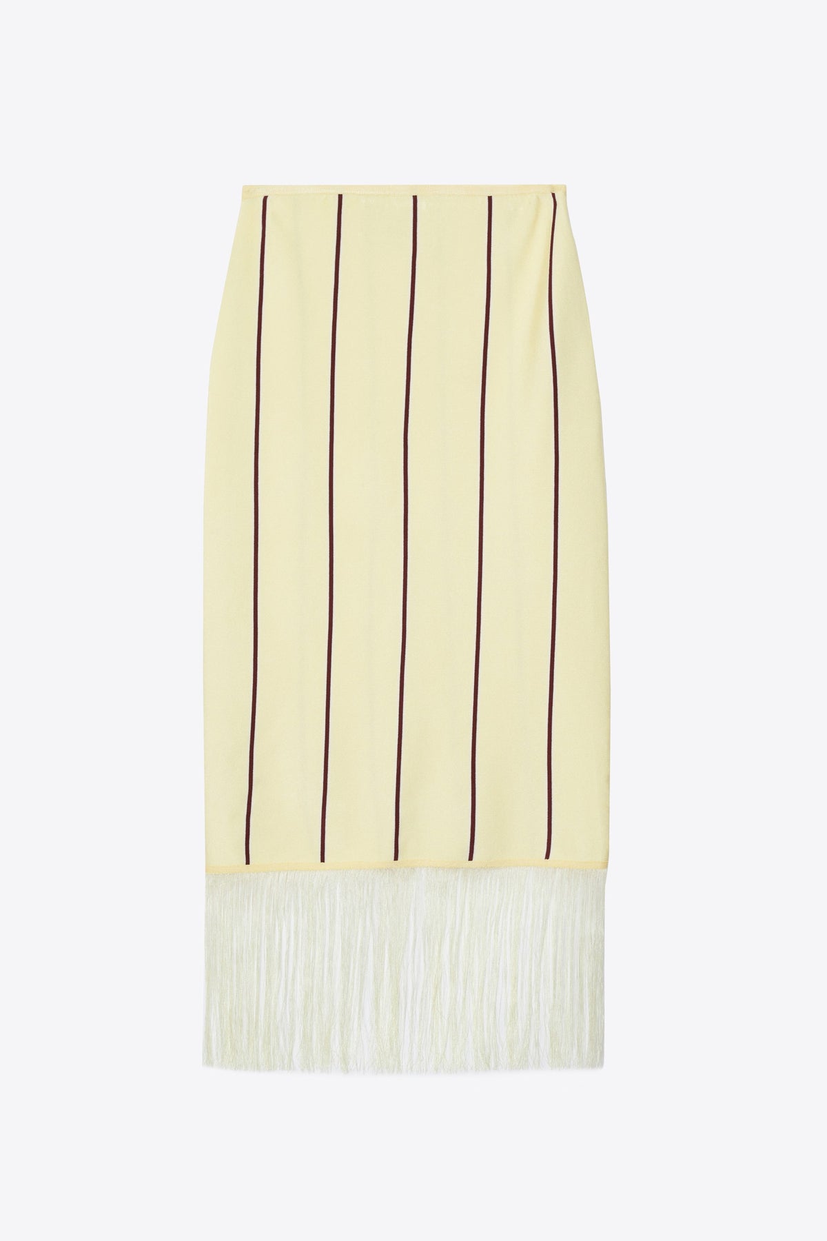 Stripe Midi Skirt with Fringe Yuzu Multi