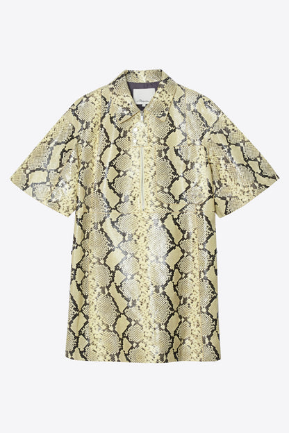 Shift Shirt Dress with Button Placket Yuzu