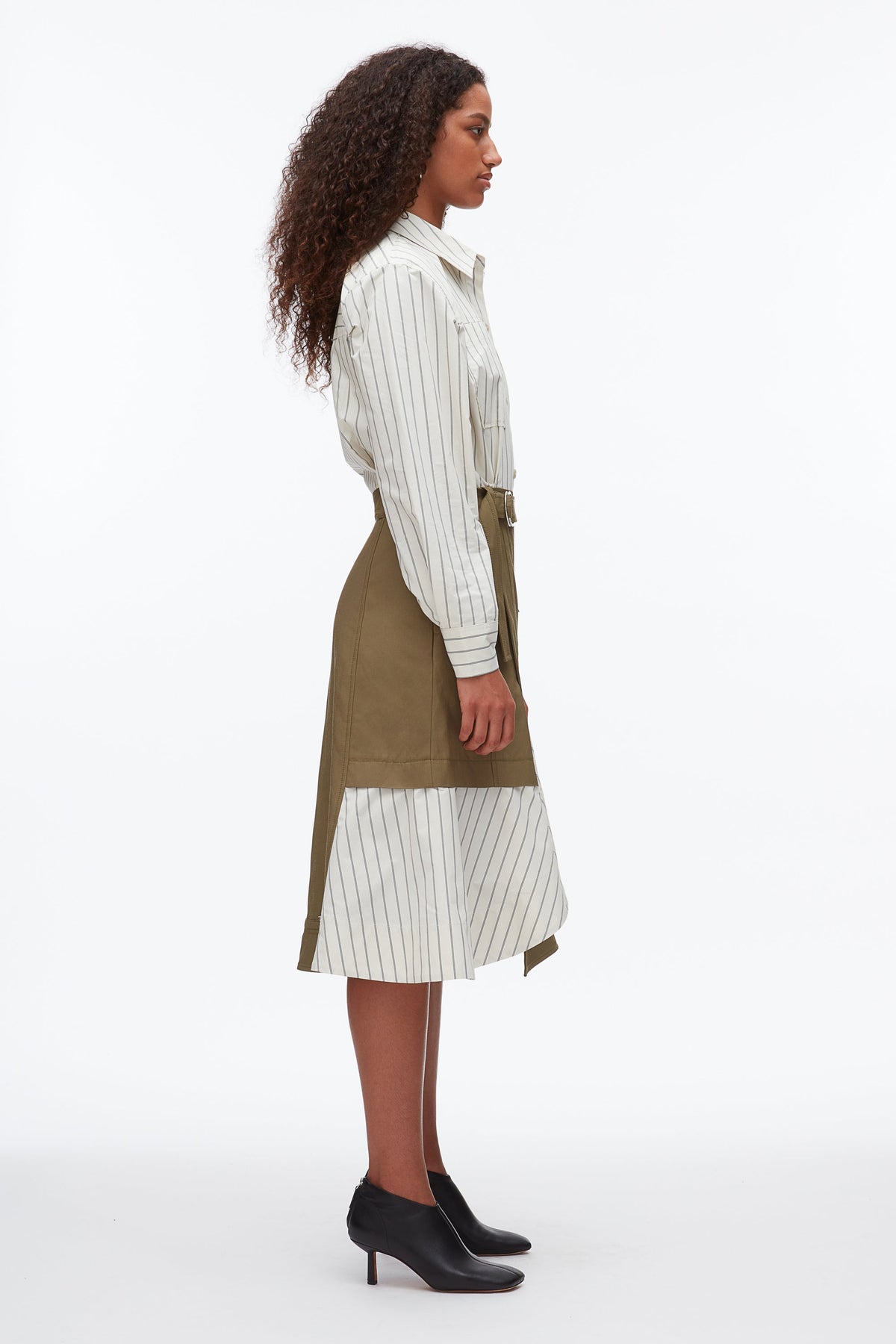 Hybrid Utility Shirt Dress Caper-Cream Multi