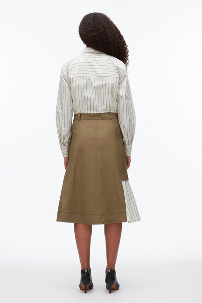 Hybrid Utility Shirt Dress Caper-Cream Multi