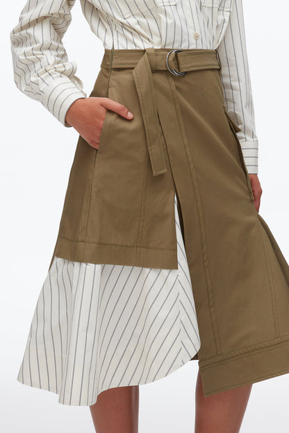 Hybrid Utility Shirt Dress Caper-Cream Multi