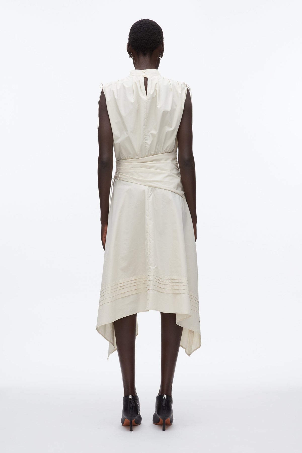 Ruched Handkerchief Dress Stone