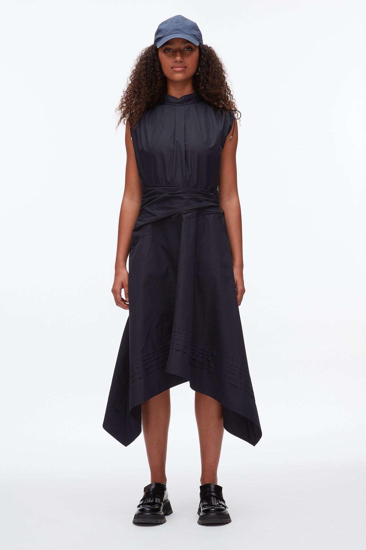 Ruched Handkerchief Dress Midnight