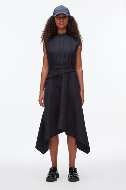 Ruched Handkerchief Dress Midnight