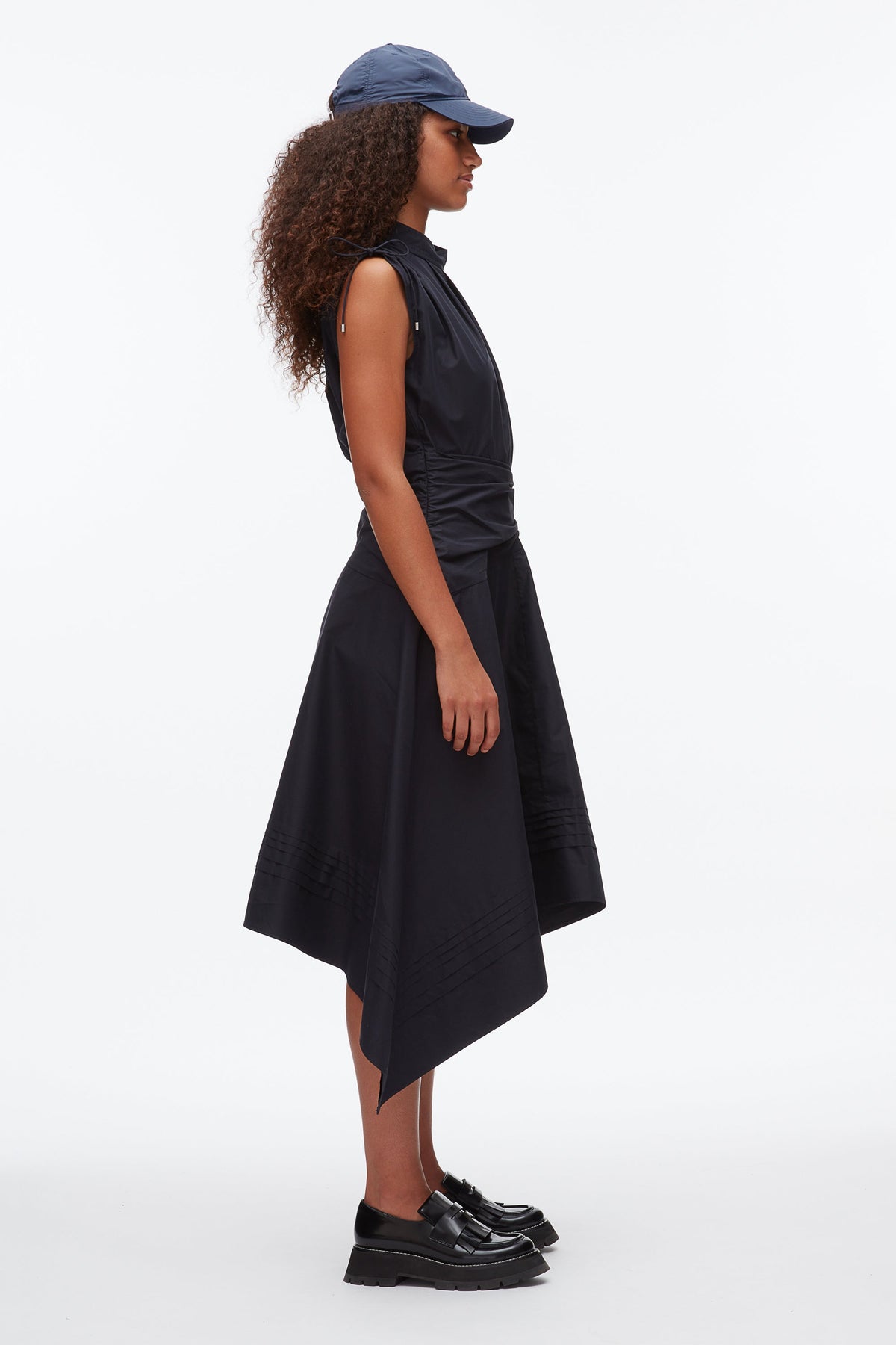 Ruched Handkerchief Dress Midnight
