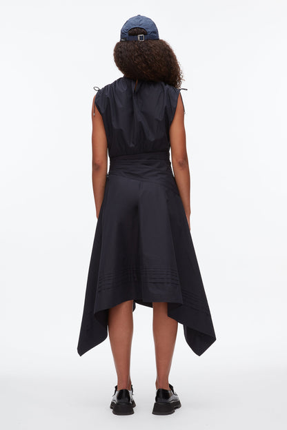 Ruched Handkerchief Dress Midnight