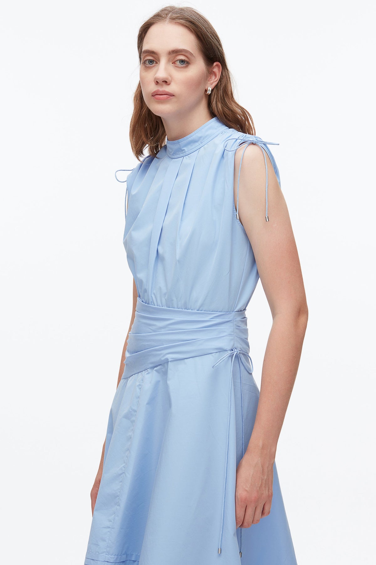 Ruched Handkerchief Dress Oxford Blue