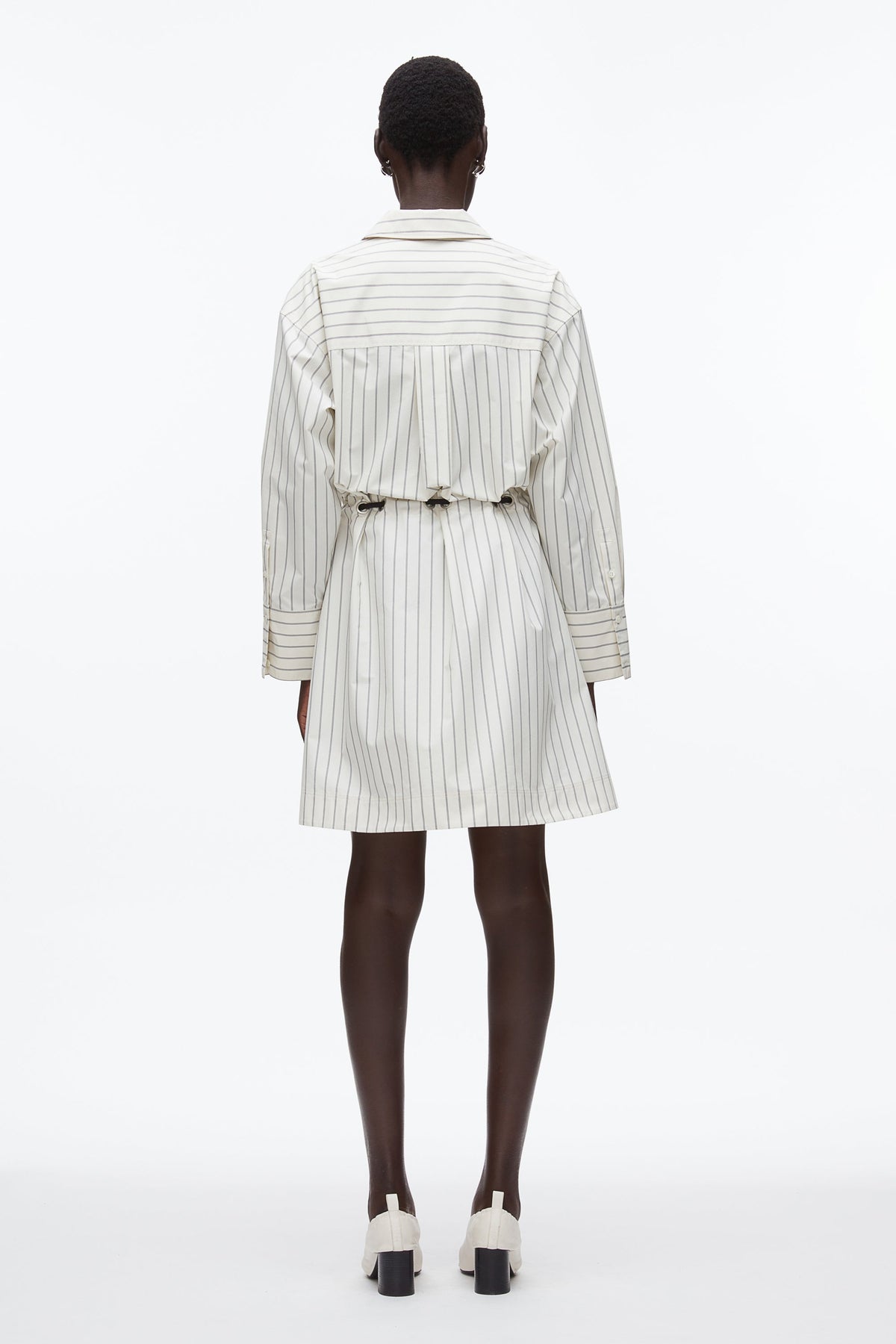 Shirt Dress with Ties Cream Multi