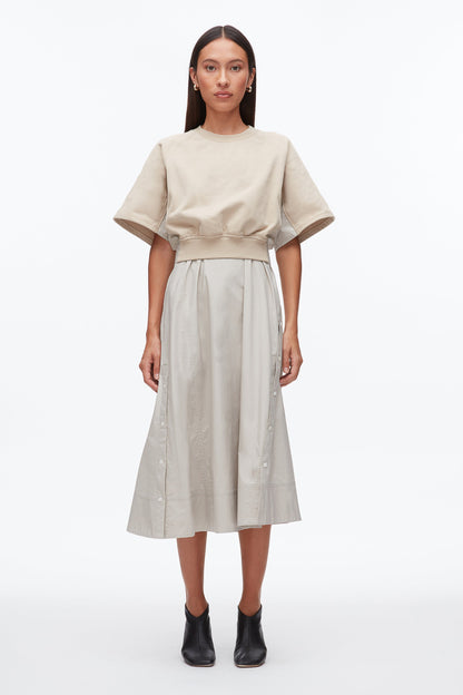 French Terry Combo Dress Concrete