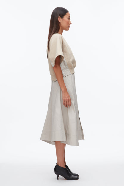 French Terry Combo Dress Concrete