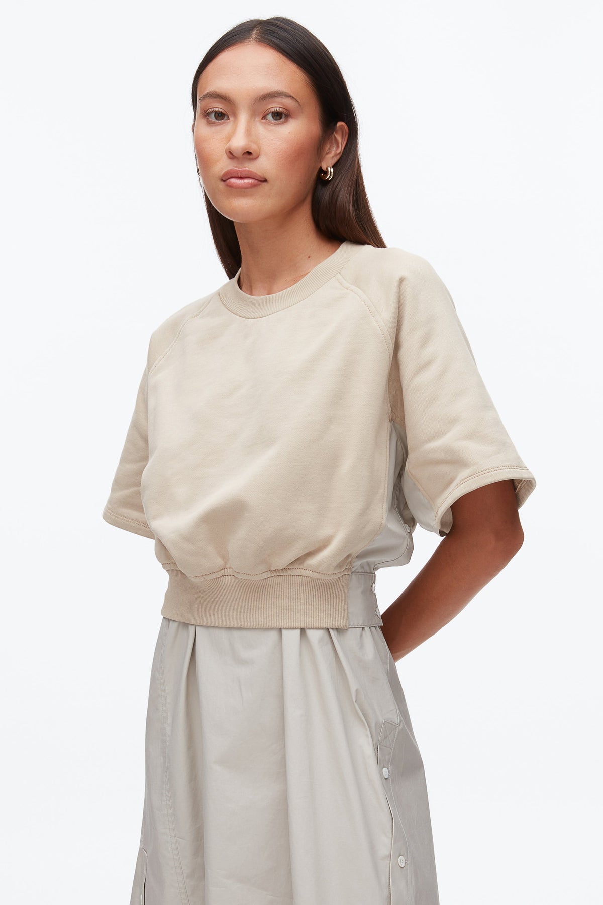 French Terry Combo Dress Concrete