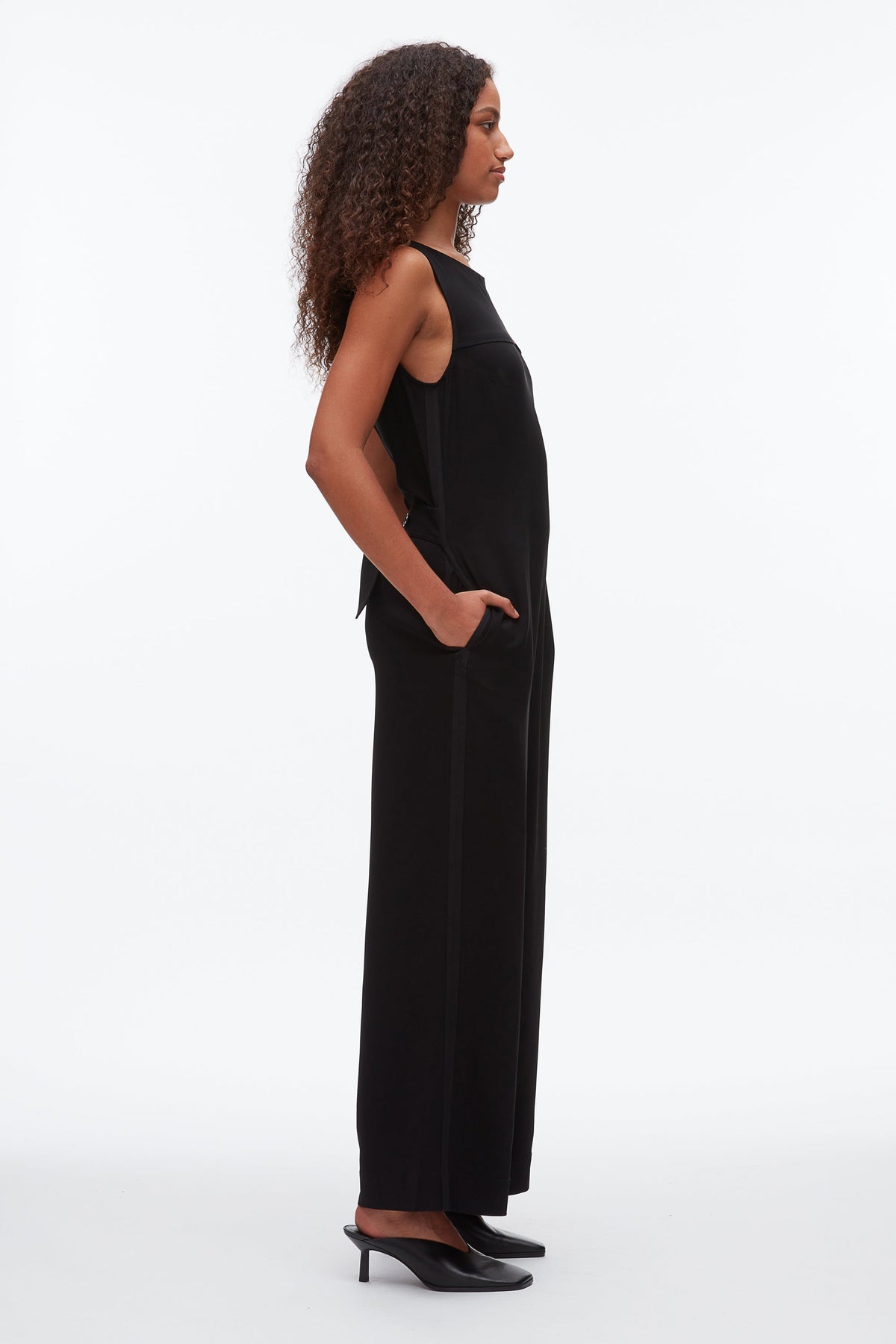 Crepe Column Jumpsuit Black