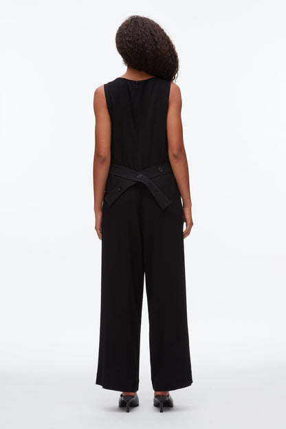 Crepe Column Jumpsuit Black
