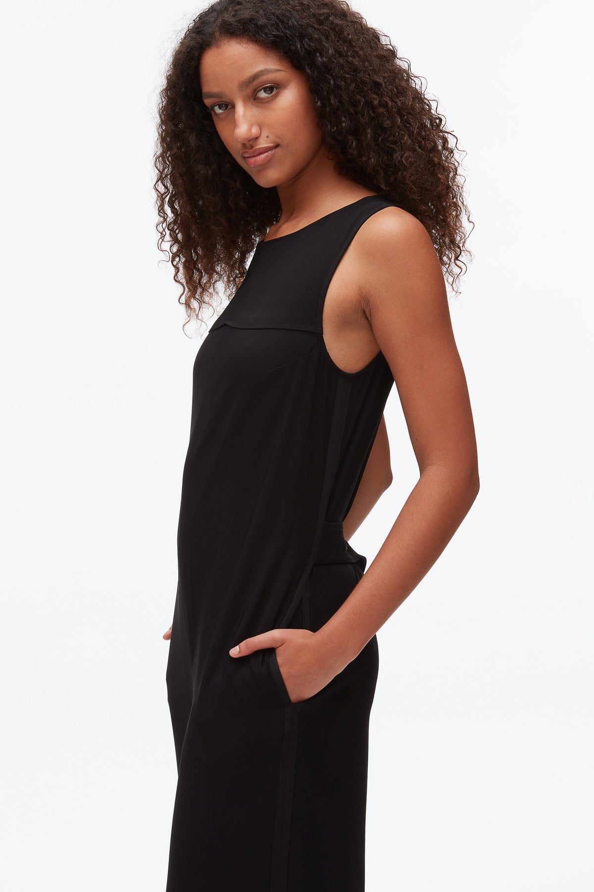 Crepe Column Jumpsuit Black