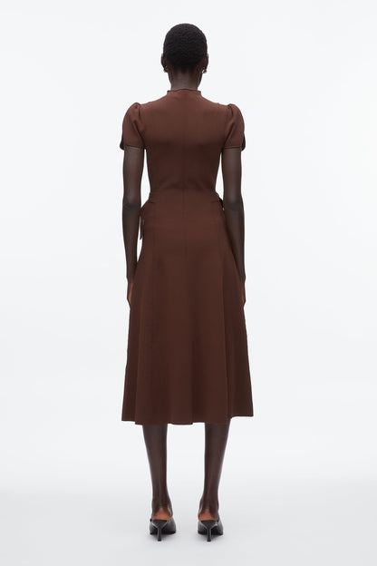 Compact Rib Tulip Dress Dk Chocolate