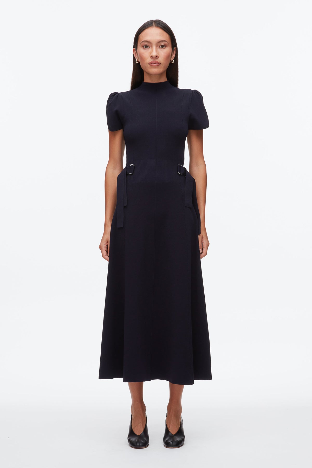 Compact Rib Tulip Dress Midnight