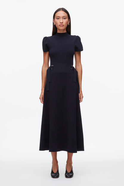 Compact Rib Tulip Dress Midnight