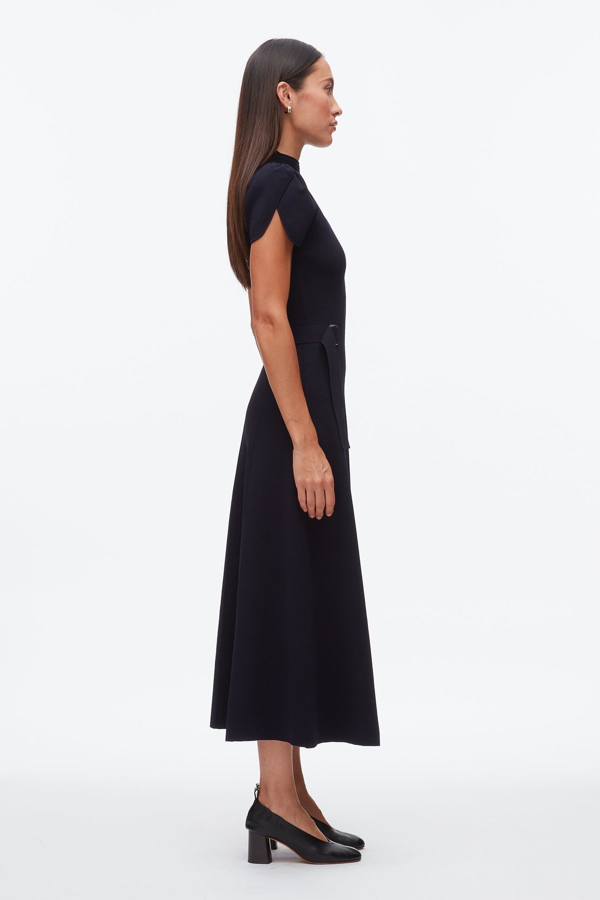 Compact Rib Tulip Dress Midnight