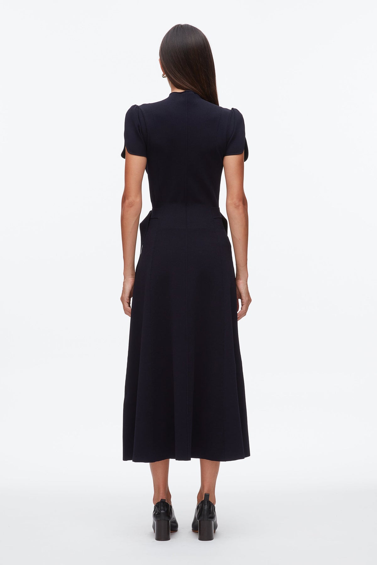 Compact Rib Tulip Dress Midnight