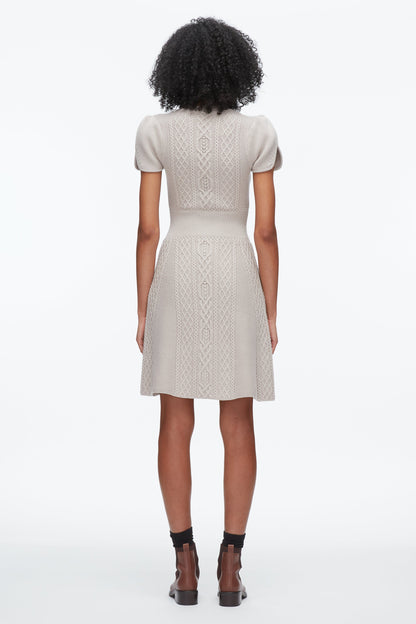 Cable Mix Tulip Dress Oyster