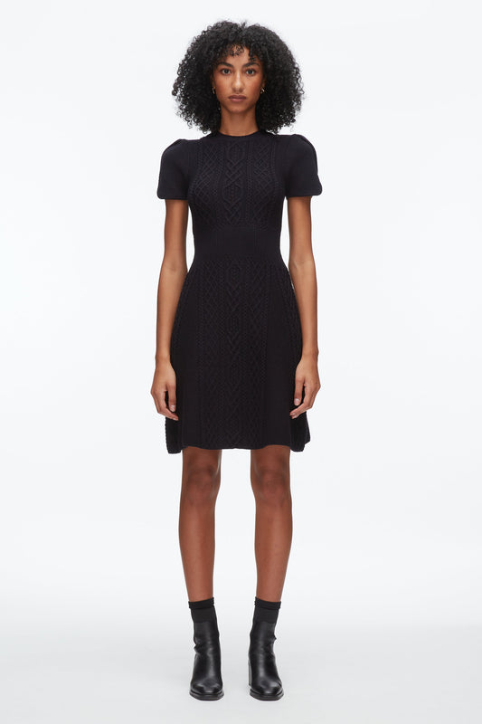 Cable Mix Tulip Dress Midnight