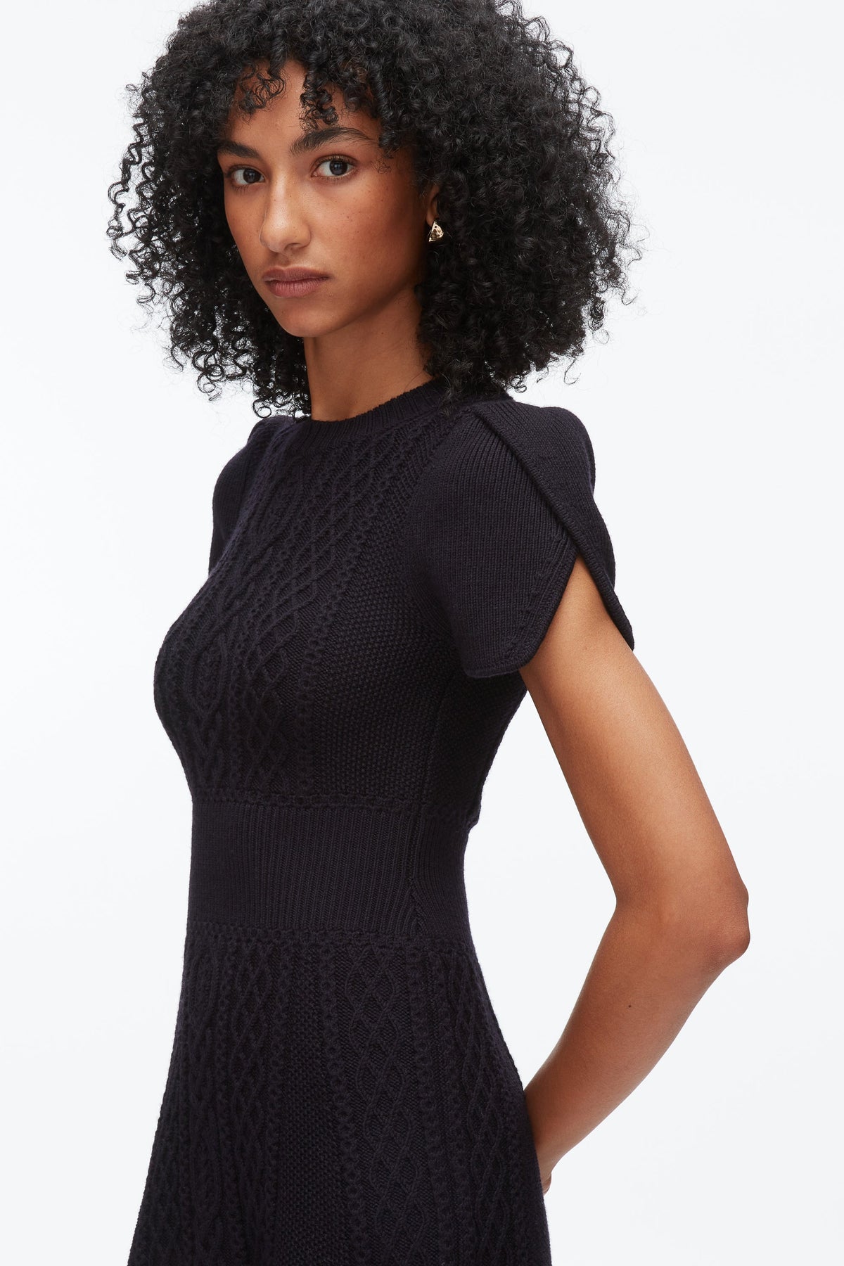 Cable Mix Tulip Dress Midnight