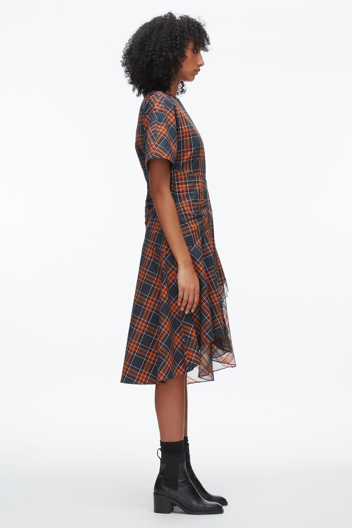 Plaid Mix Draped Dress Dusk Multi