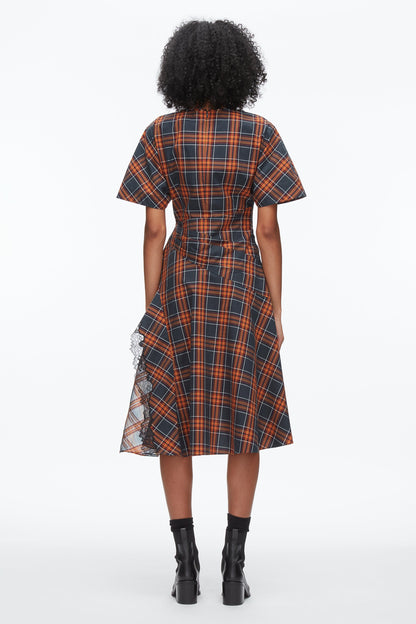 Plaid Mix Draped Dress Dusk Multi