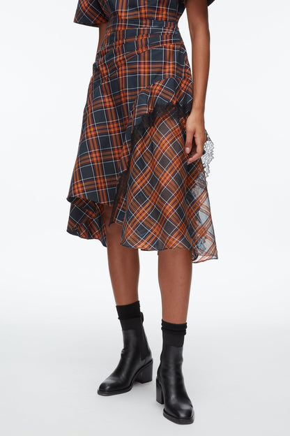 Plaid Mix Draped Dress Dusk Multi