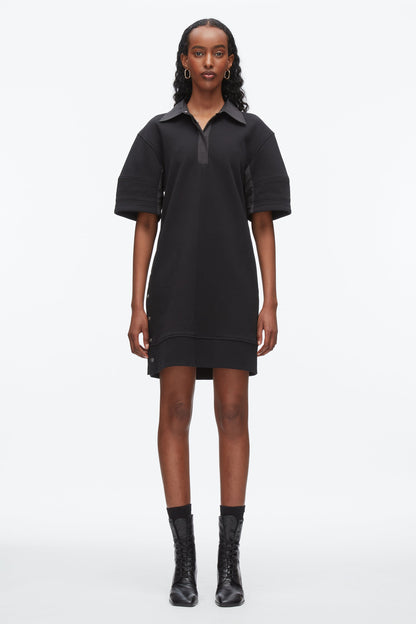 Terry Polo Dress Black-Black