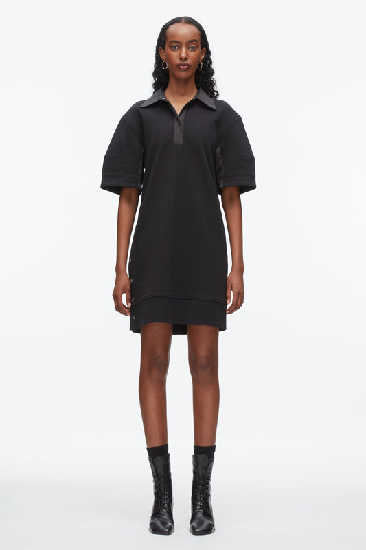 Terry Polo Dress Black-Black