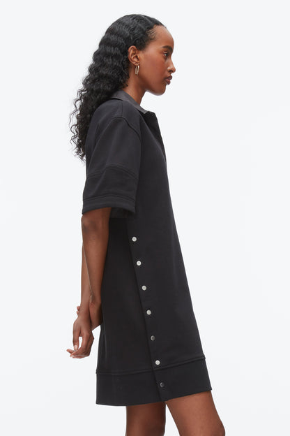 Terry Polo Dress Black-Black