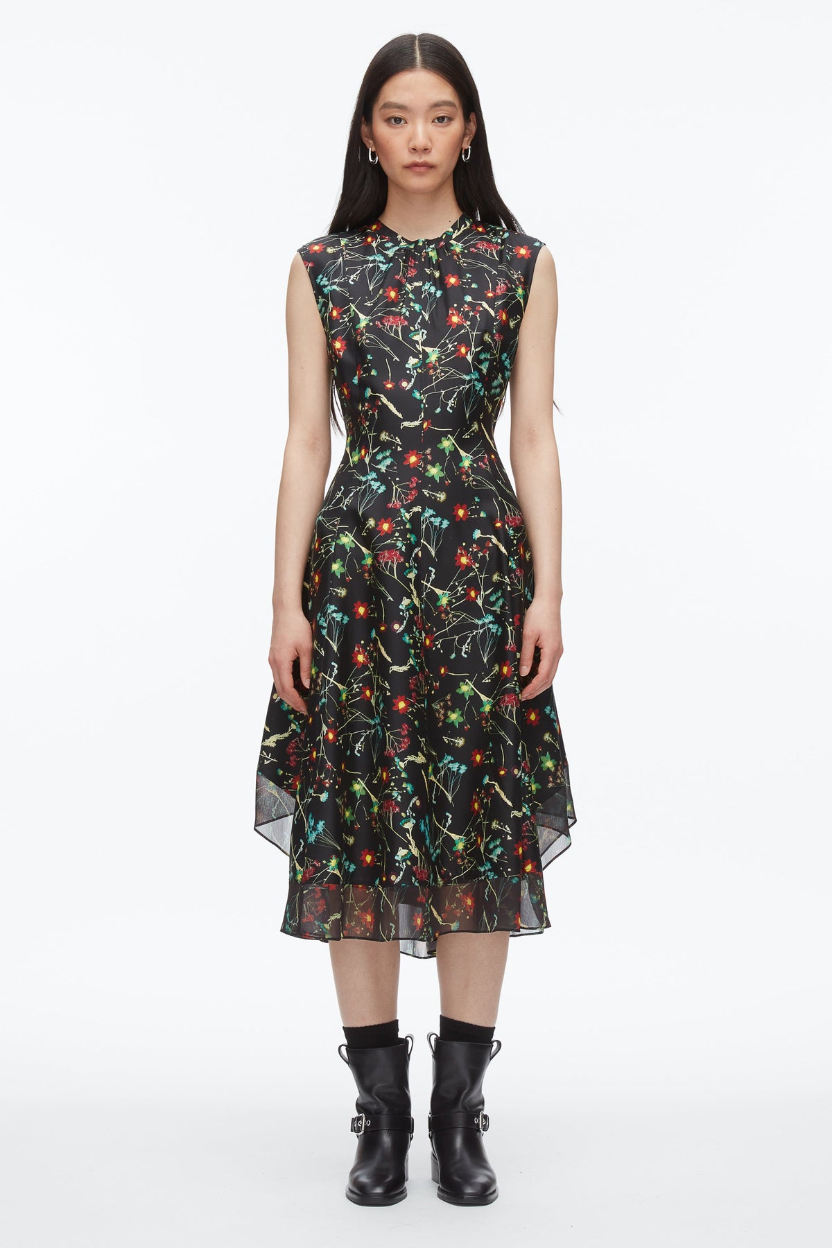 Bliss Floral Sleeveless Dress Black Multi