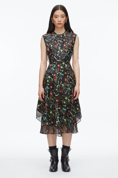 Bliss Floral Sleeveless Dress Black Multi