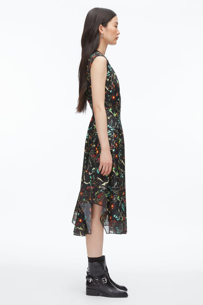 Bliss Floral Sleeveless Dress Black Multi