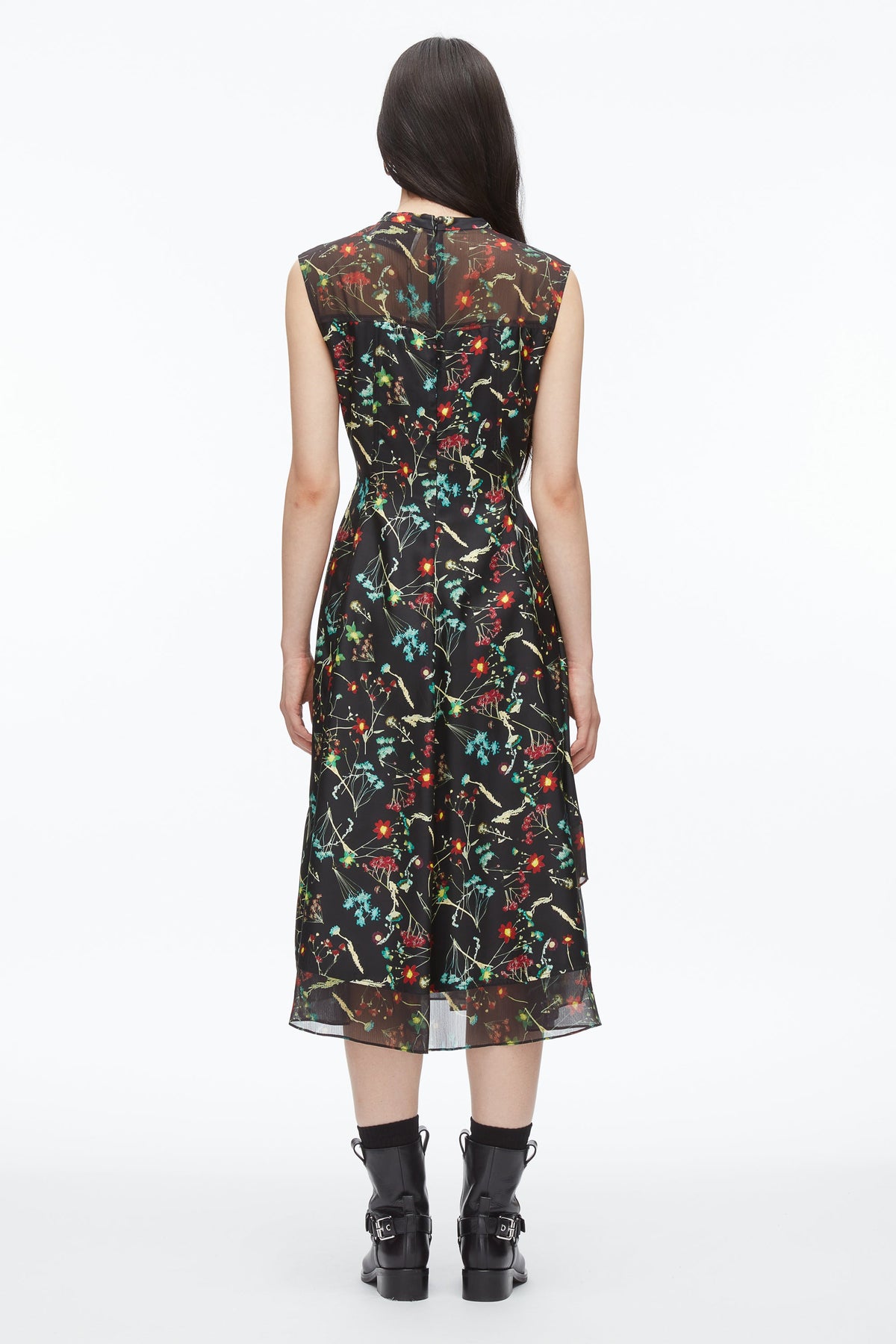 Bliss Floral Sleeveless Dress Black Multi