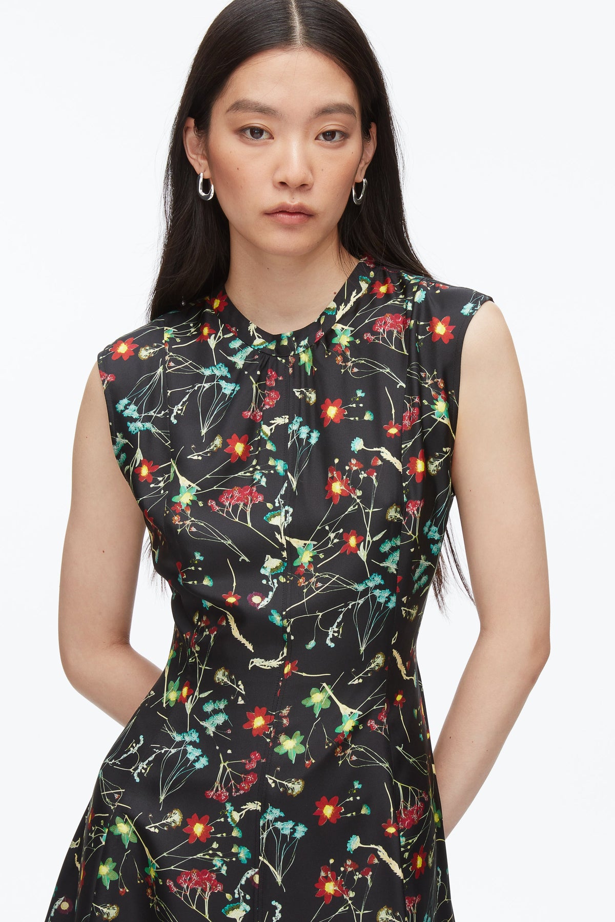 Bliss Floral Sleeveless Dress Black Multi