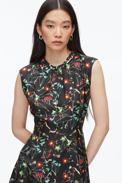 Bliss Floral Sleeveless Dress Black Multi