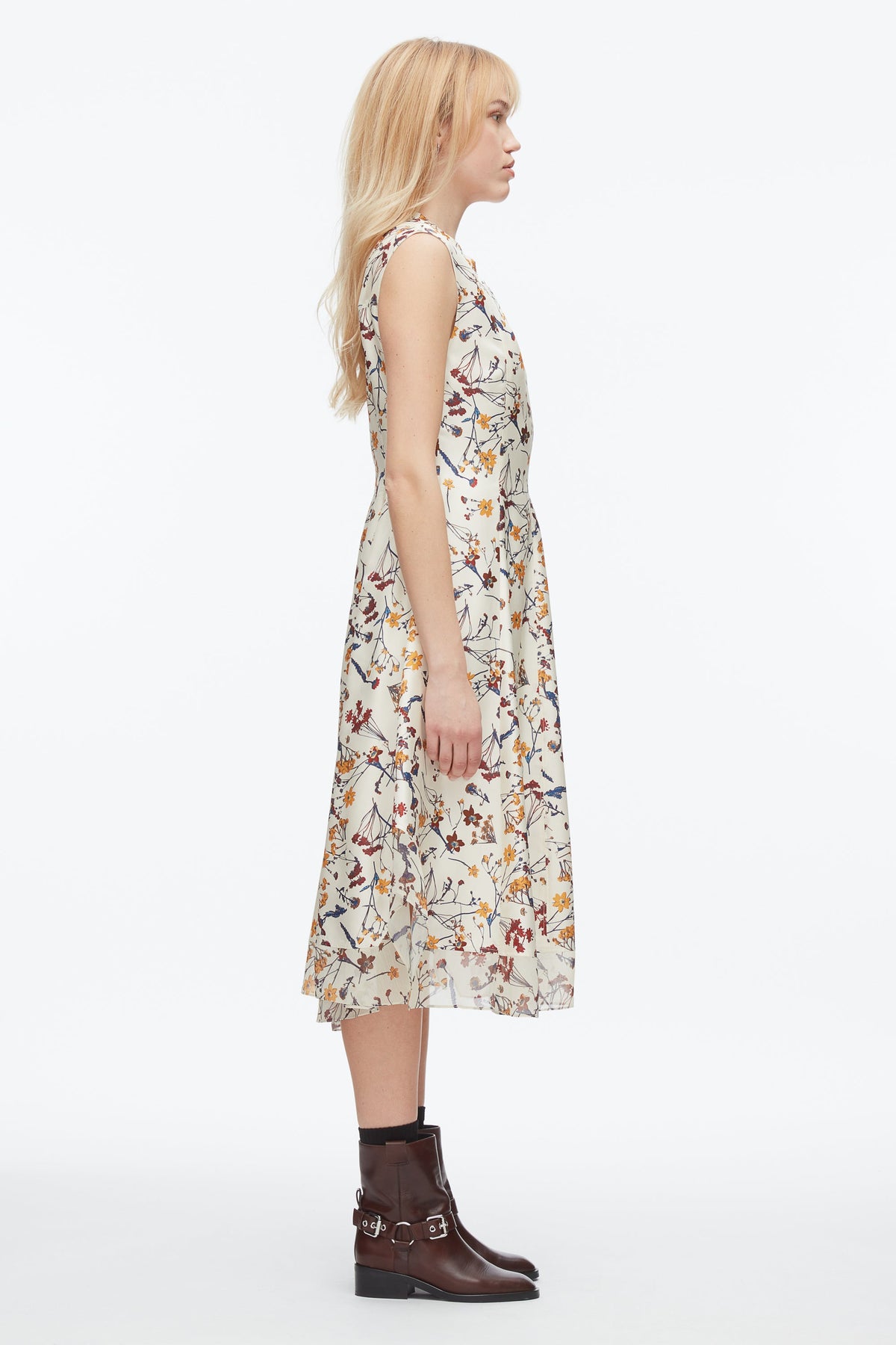 Bliss Floral Sleeveless Dress Parchment Multi