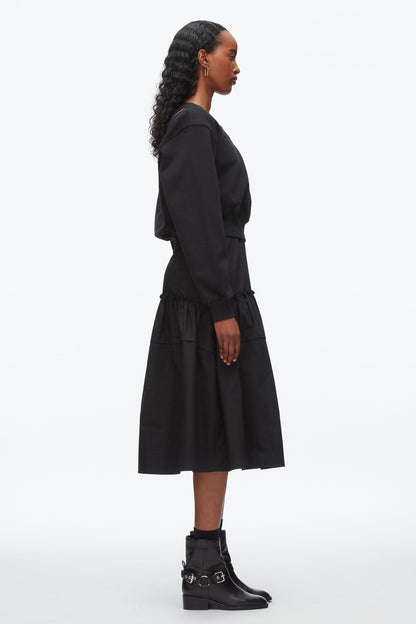 Layered Tank Combo Dress Black-Black